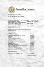 Ediable Utility Bills Philippines ChongHua Hospital Invoice Blank Template