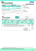 Bank Statement Bangladesh Trust Bank Visa Credit Card Template pdf&word