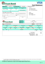 Bank Statement Bangladesh Trust Bank Visa Credit Card Template pdf&word