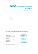 Bank Statement ANZ Bank Template Word