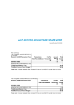 Bank Statement ANZ Bank Template Word