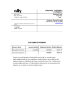 Bank Statement Ally Bank USA PDF template