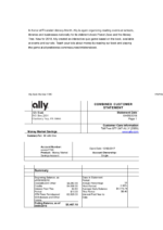 Bank Statement Ally Bank USA PDF template