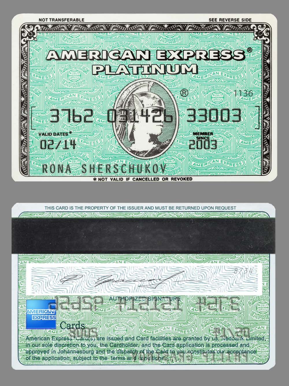 American Express AMEX Green Platinum Card