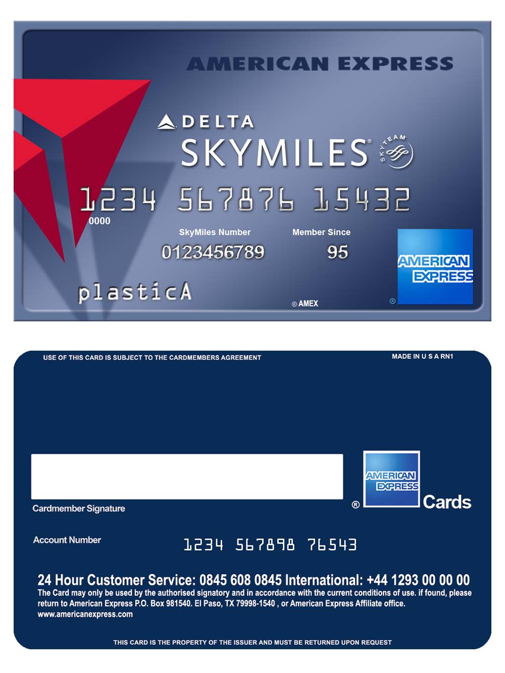 American Express Delta Skymiles Card American Express Delta Airlines AE Card Generator Template