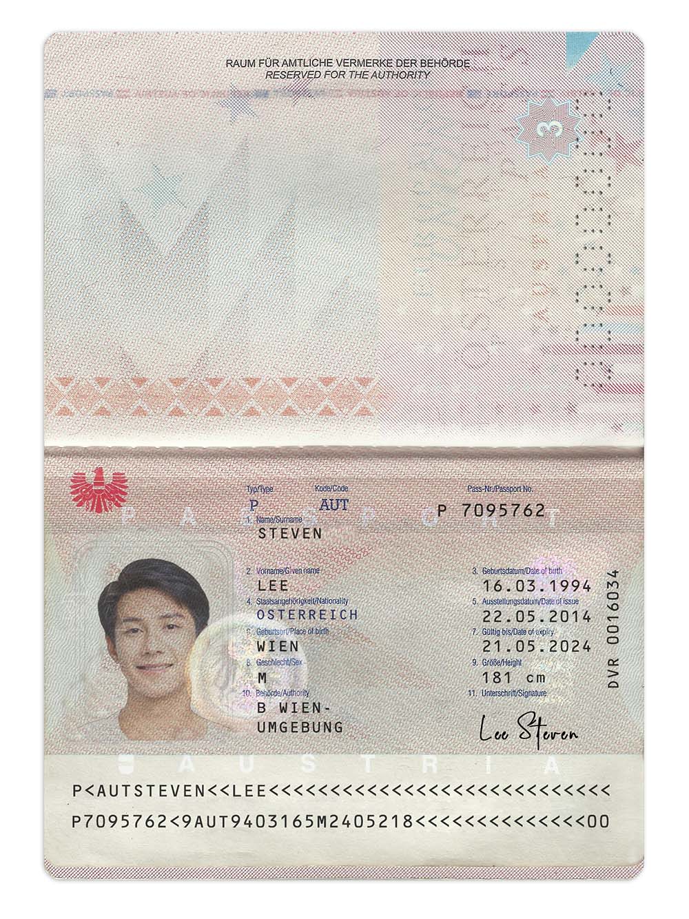 Austria Passport Template Austria Passport Template Photo Picture Template