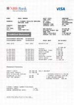 Bank Statement Bangladesh NRB Bank Visa Credit Card Statement Template pdf