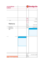 Bank Statement Bendigo Bank word Template