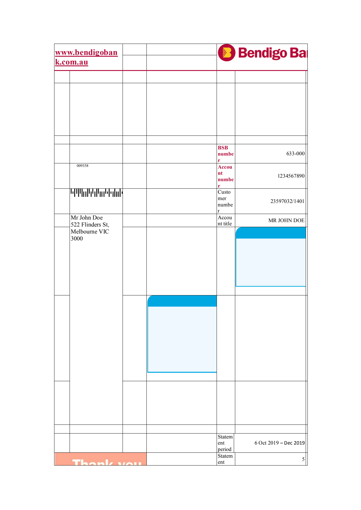 Bendigo-Bank-Statement_1 Bank Statement Bendigo Bank word Template