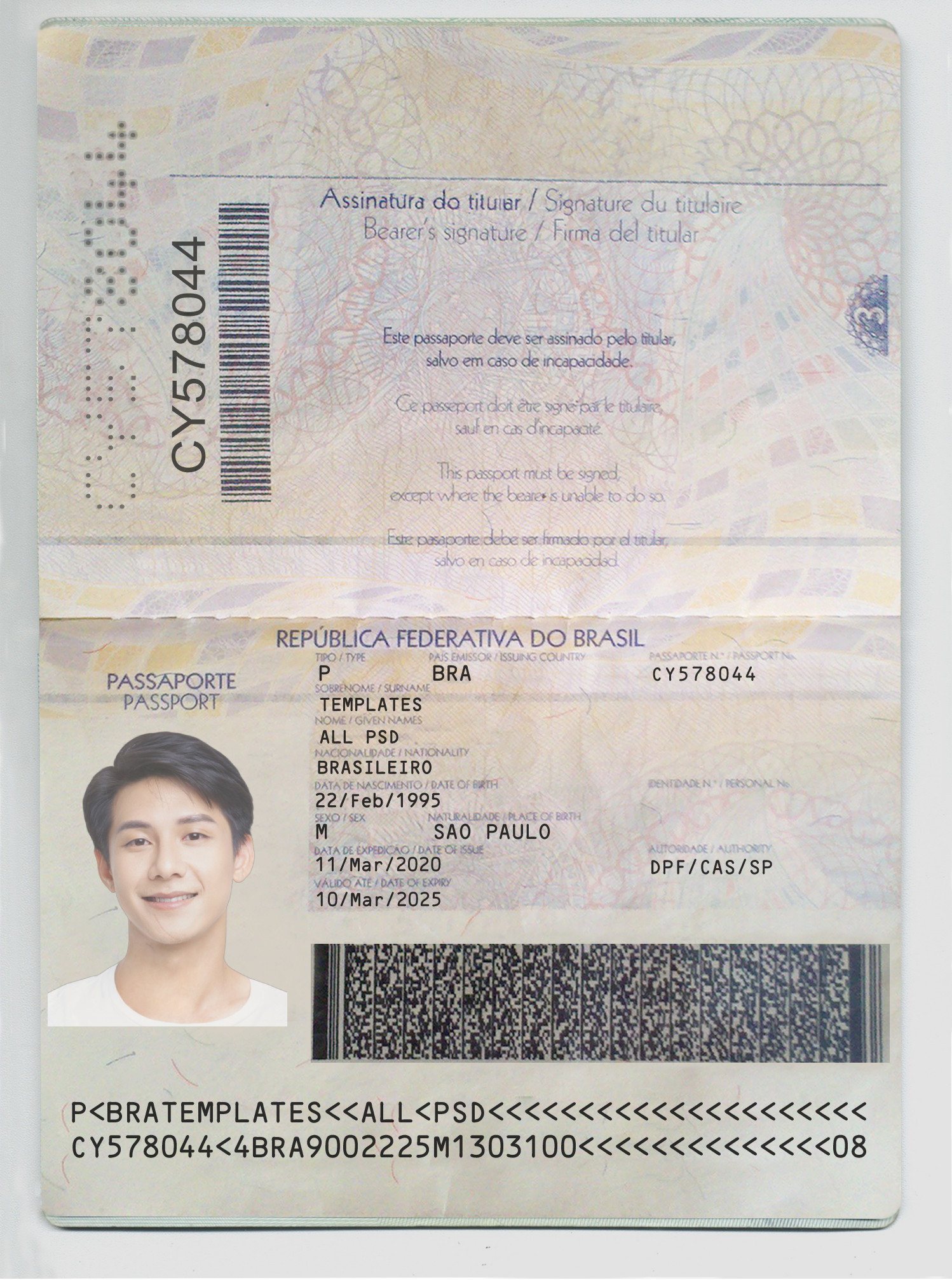 Brazil Passport V2 Brazil Passport Template Photo Picture Template