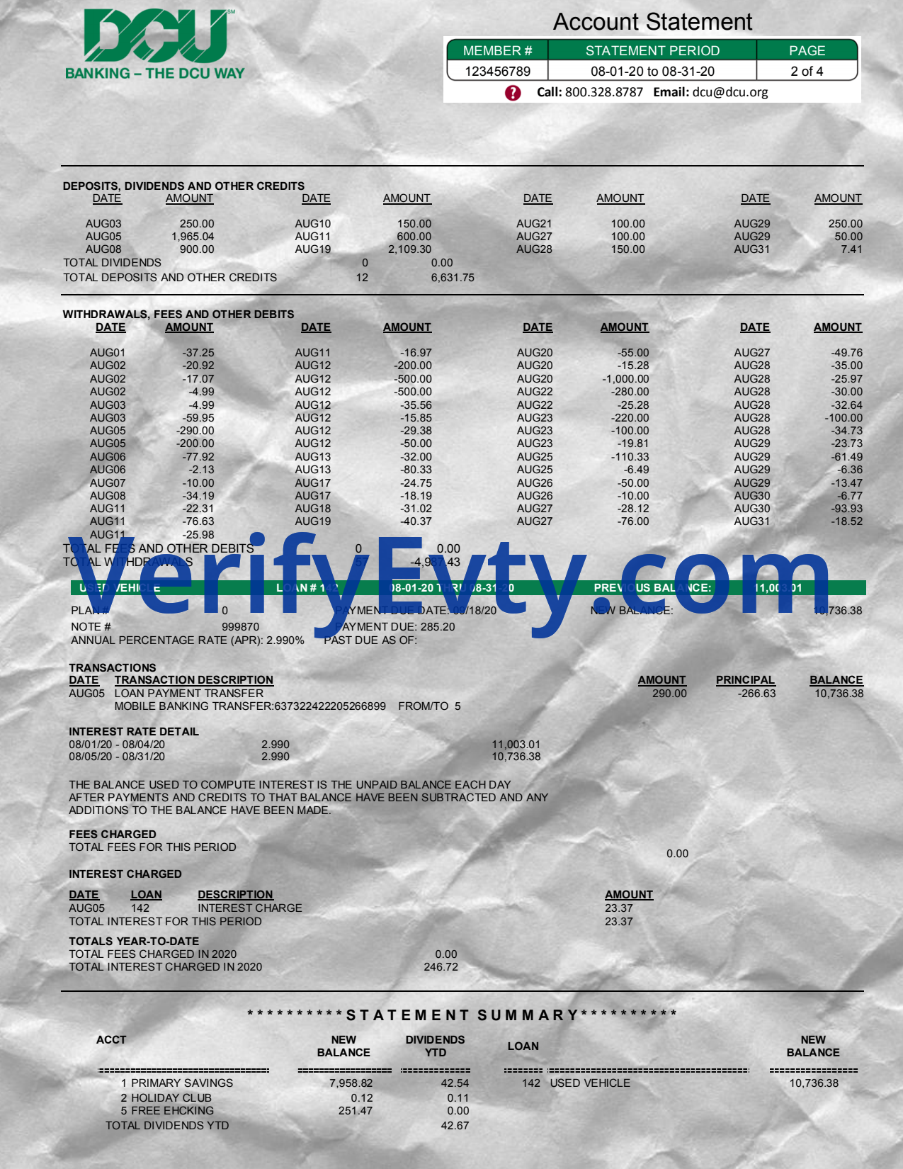 DCU-Bank-Statement-5645_5 Bank Statement DCU Bank Word Template