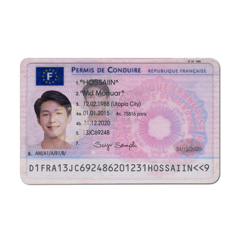 DL-France-V2 (2) France Driver's License USA Driver License Template