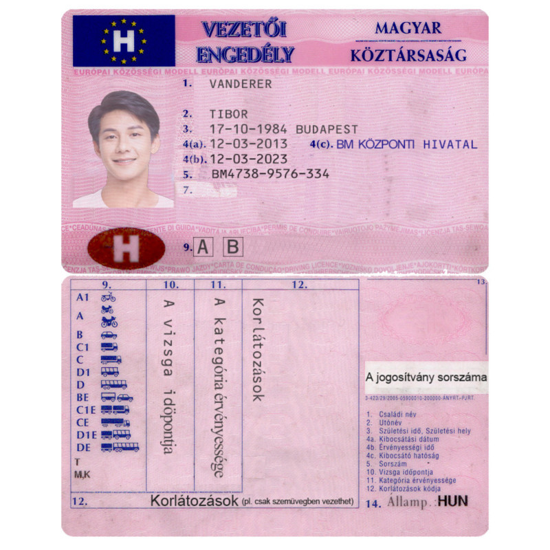 DL-Hungary-V1 (2) Hungary Driver's License USA Driver License Template