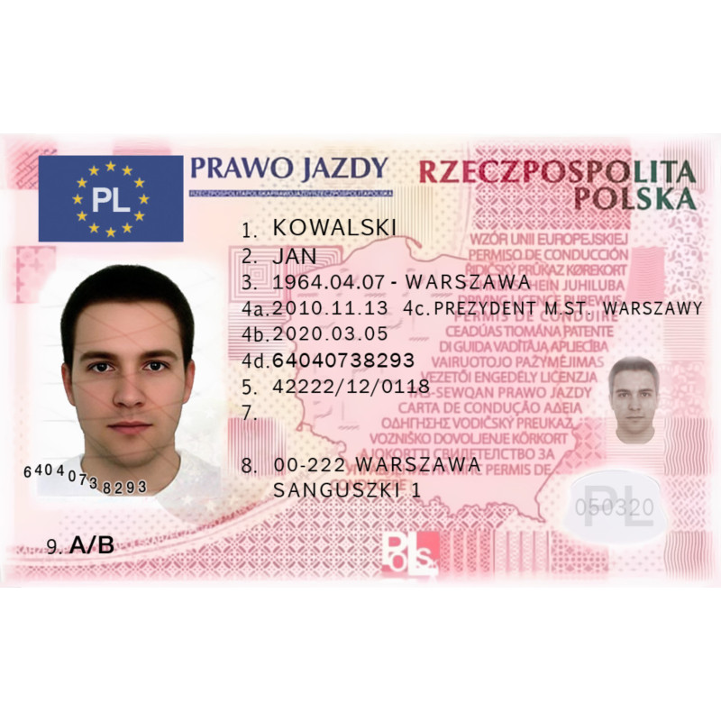 DL-Poland-Print (2) Poland Driver's License USA Driver License Template