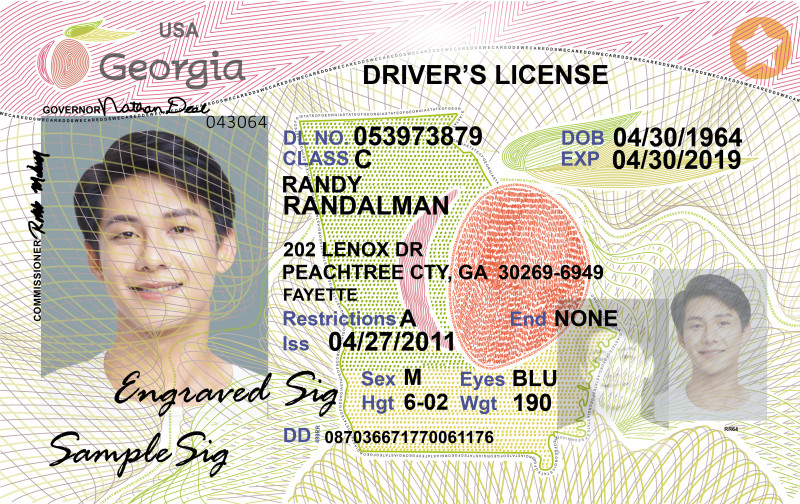 Georgia (2) US Georgia Driver's License USA Driver License Template