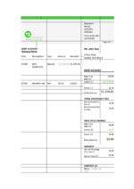 Bank Statement Green Dot Bank Statement word Template