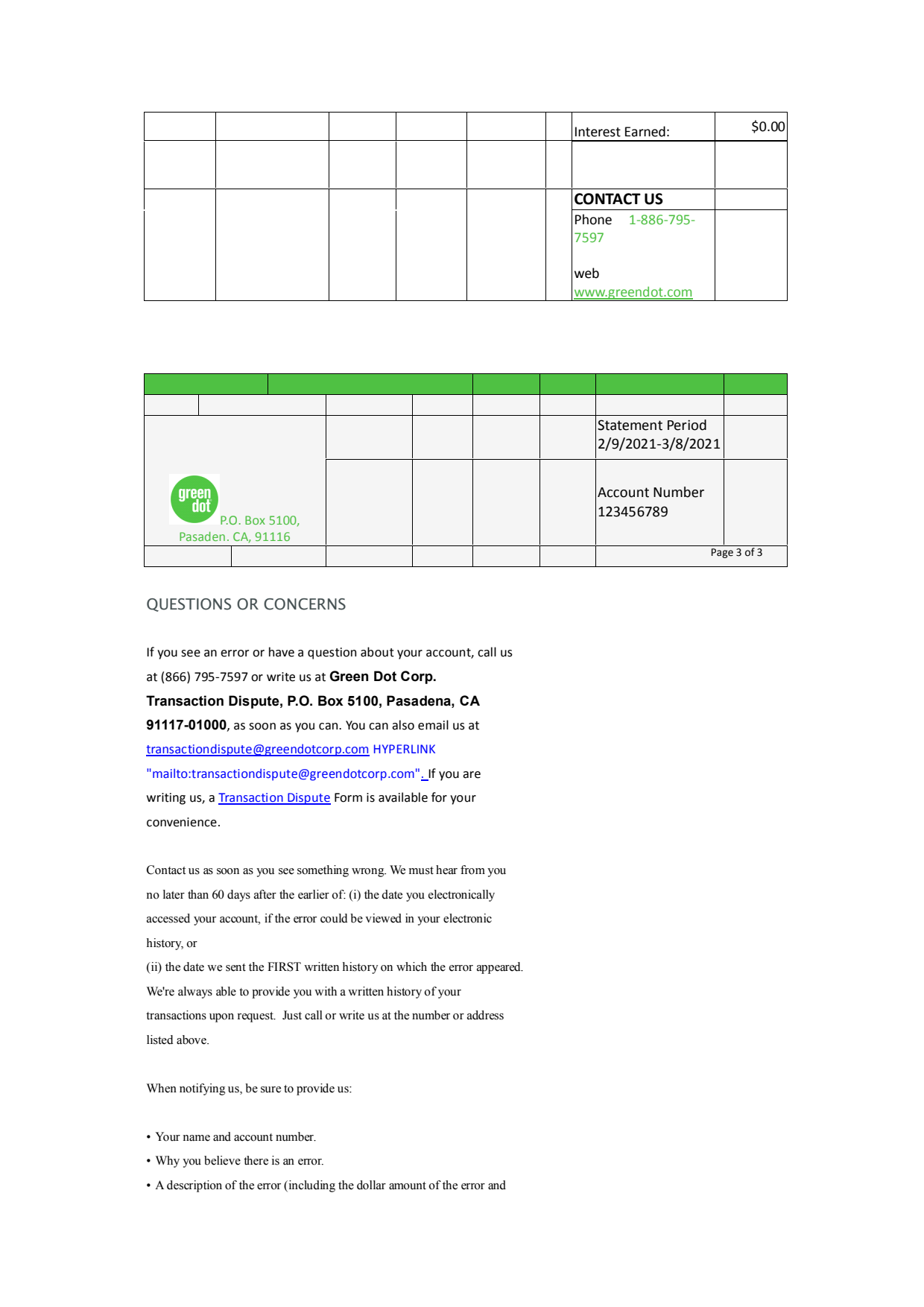 Green-Dot-Bank-Statement_3 Bank Statement Green Dot Bank Statement word Template