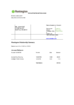Bank Statement Huntington Bank Statement word Template