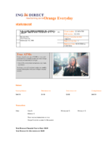 Bank Statement ING Direct Bank Statement word Template