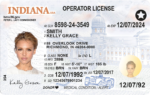 US Indiana Driver's License USA Driver License Template V1&2