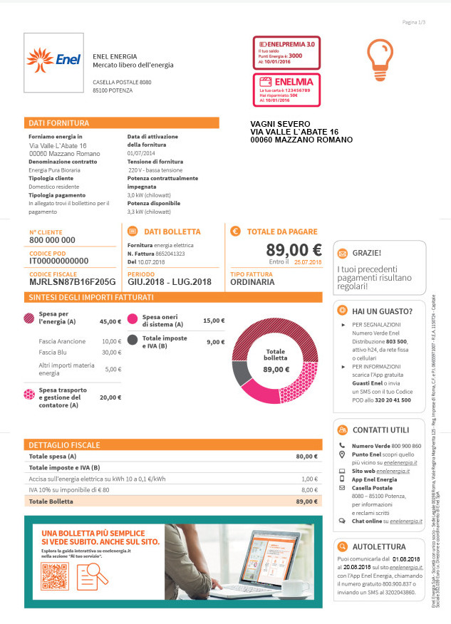 Italy-Utility_Electricity Bill-Enel