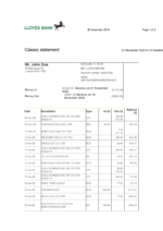 Bank Statement Lloyds Bank Statement Word Template