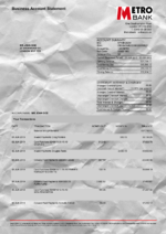 Bank Statement United Kingdom Metro Bank Statement word