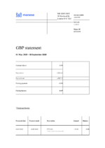Bank Statement Monese Bank Statement word Template