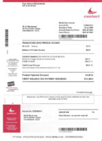 Ediable Utility Bills NewZealand Contact Electrcity Bill Blank Template