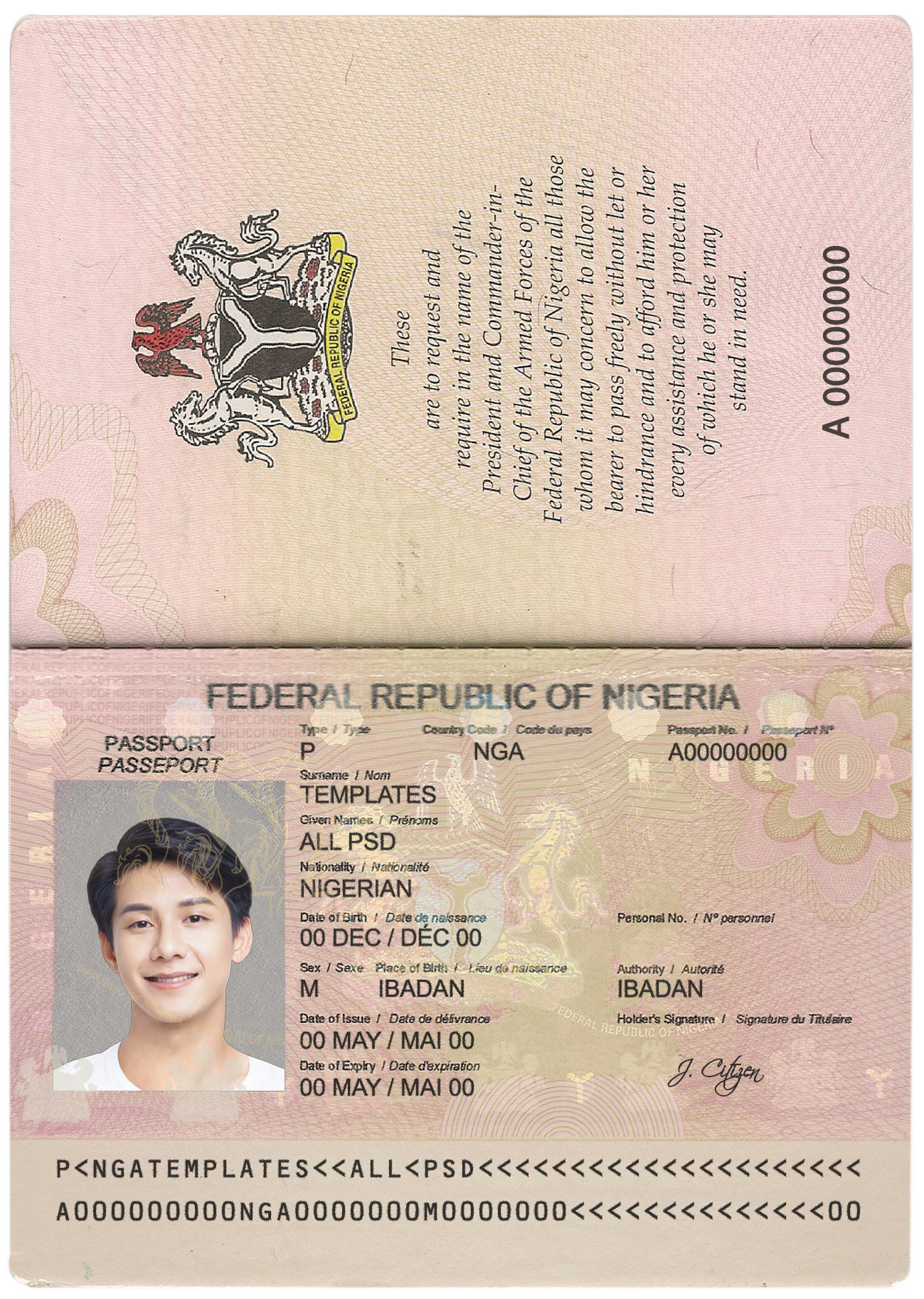 Nigeria Passport Template