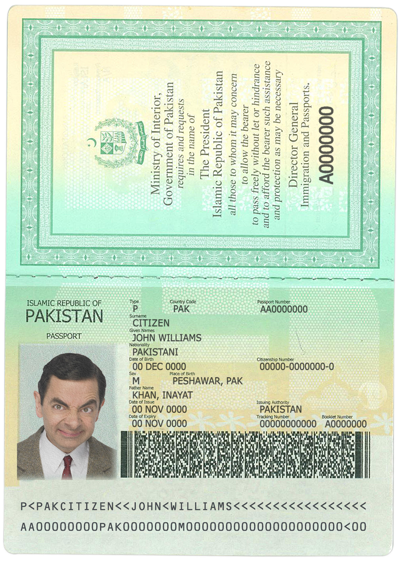 Pakistan Passport Pakistan Passport Template Photo Picture Template