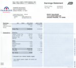 Paystub Generator Farmers Insurance Earning Statement Template PDF
