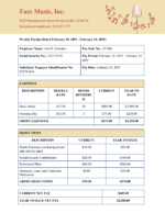 Paystub Generator Faze Music Weekly Payslip Template PDF