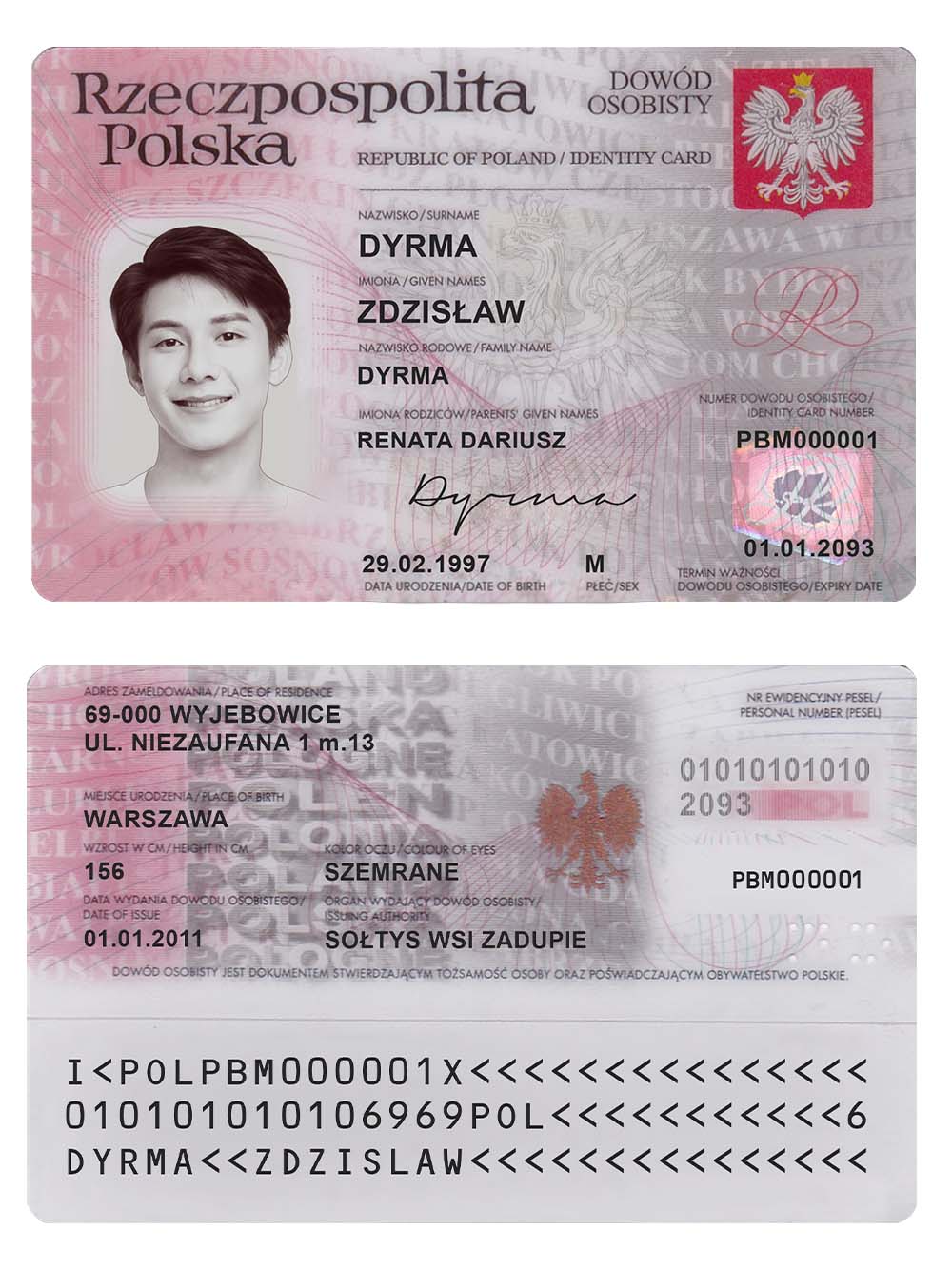 Poland ID Card Template