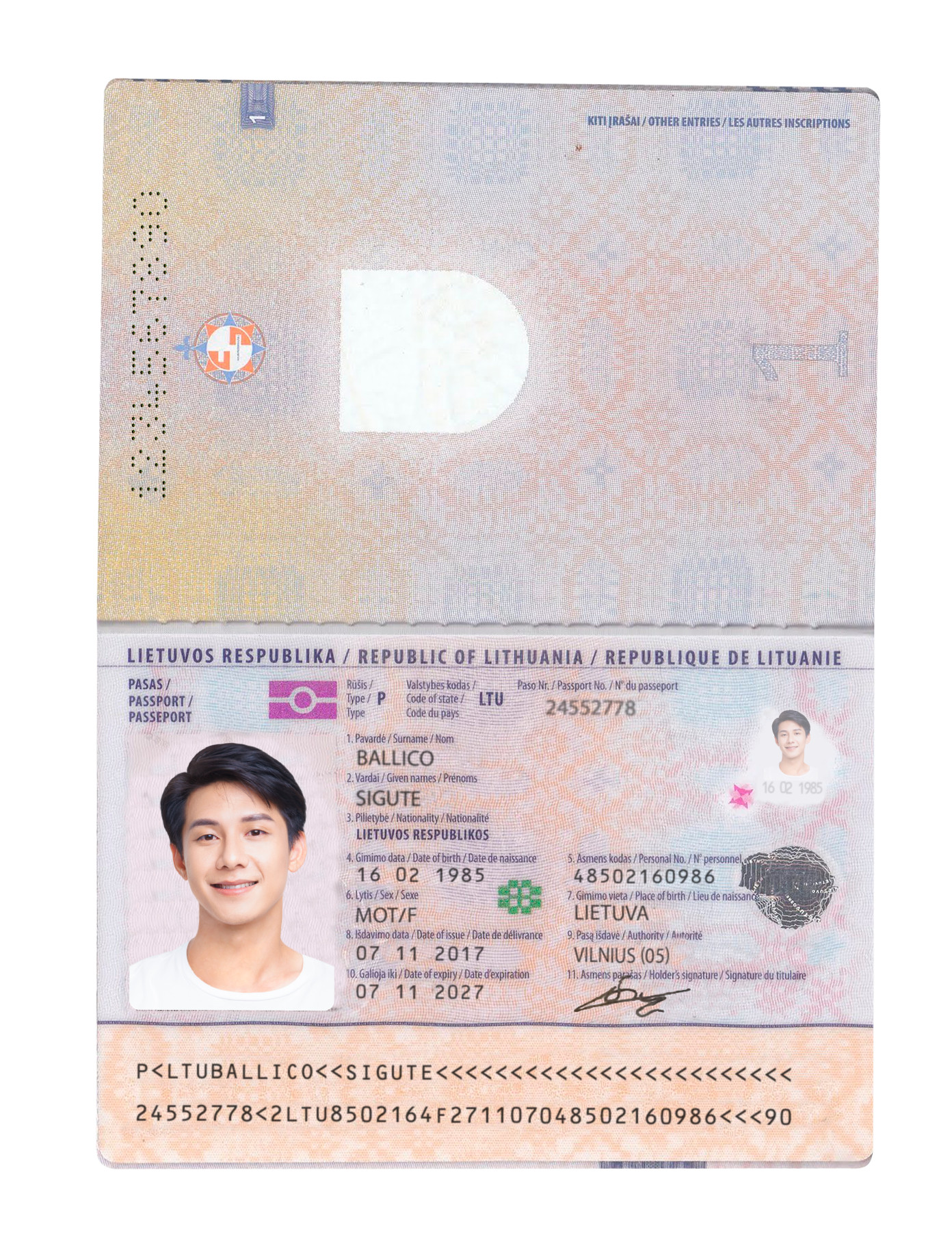 Pre-good-Passport-Lithuania Lithuania Passport Template Photo Picture Template