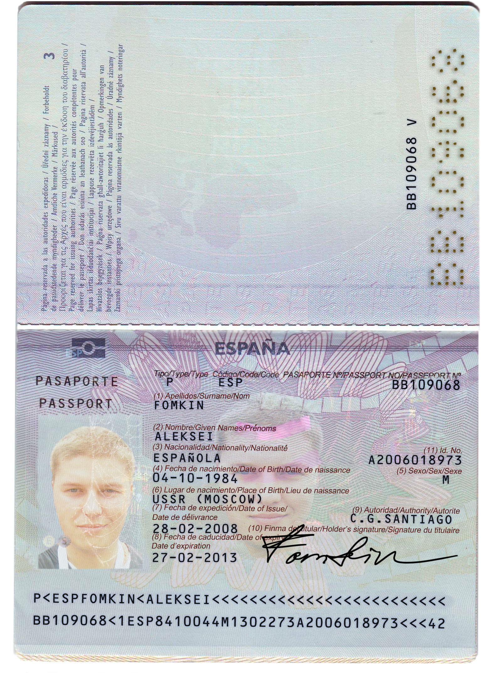 Pre-good-Passport-Spain Spain Passport Template Photo Picture Template V1&2