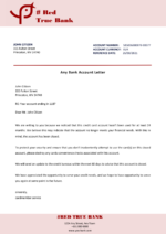 Bank Statement Red True Bank Account Reference Letter Word&PDF