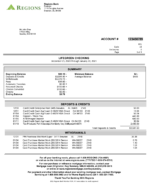 Bank Statement Regions Bank Statement word Template