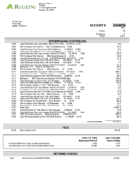 Bank Statement Regions Bank Statement word Template