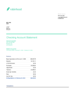 Bank Statement Robinhood Bank Statement word Template
