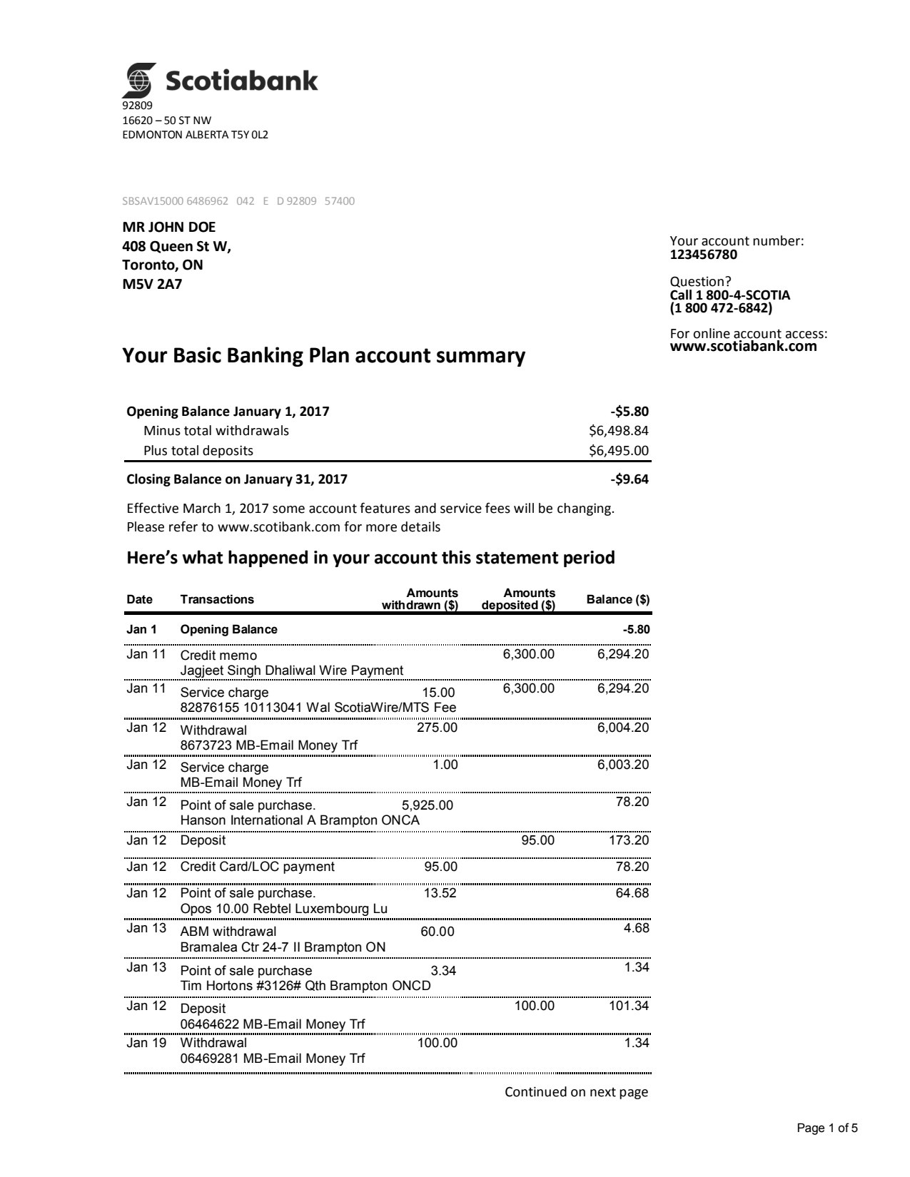 Scotiabank-Bank-Statement-canada_1 Bank Statement Canada Scotiabank word Template