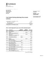 Bank Statement Canada Scotiabank word Template