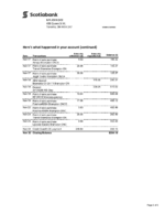 Bank Statement Canada Scotiabank word Template