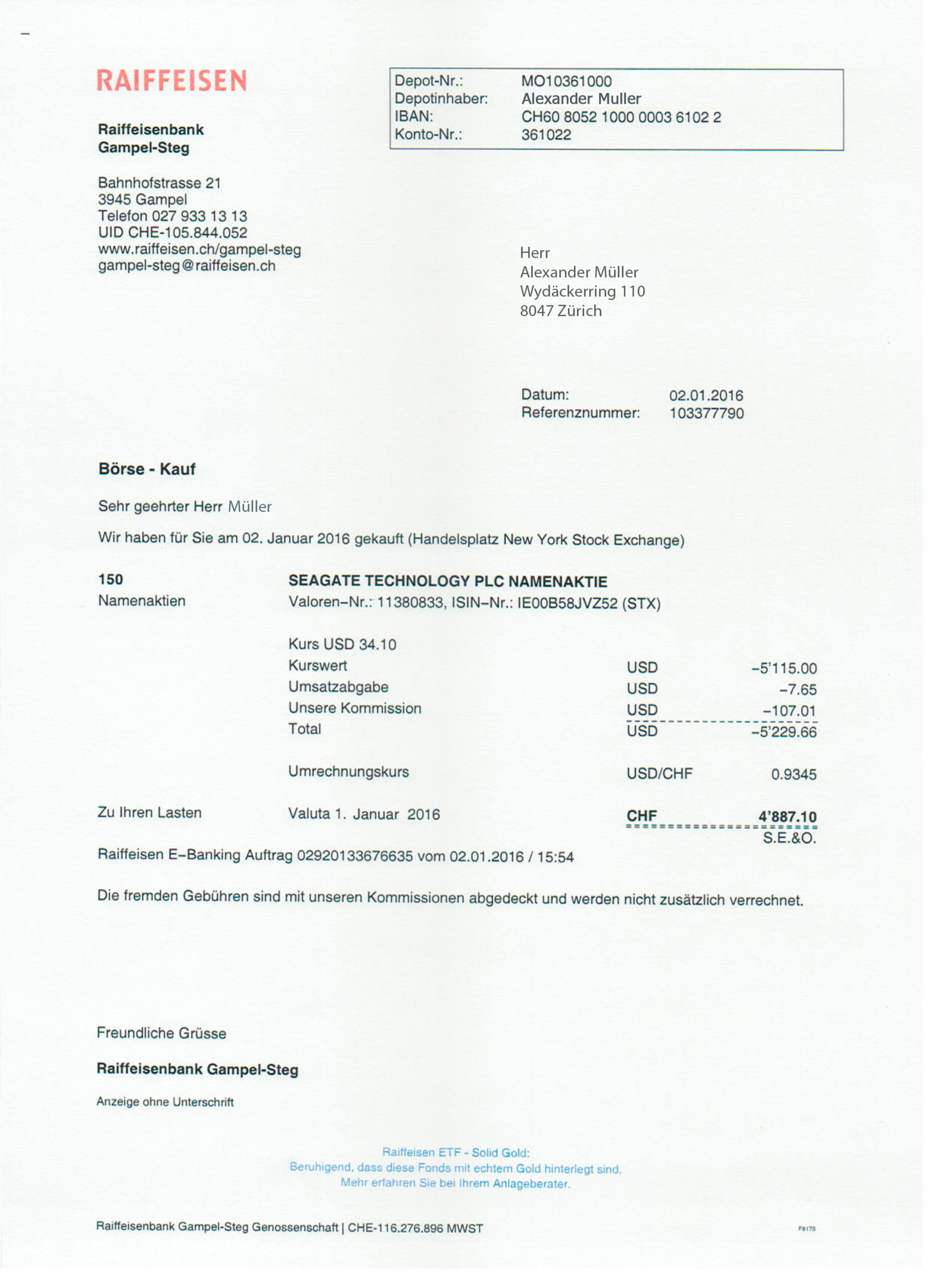 Switzerland-Statements_Bank Bill-Raiffeisen Ediable Utility Bills Statement Switzerland Raiffeisen Bank