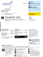Ediable Utility Bills UK British Gas Bill Blank Template