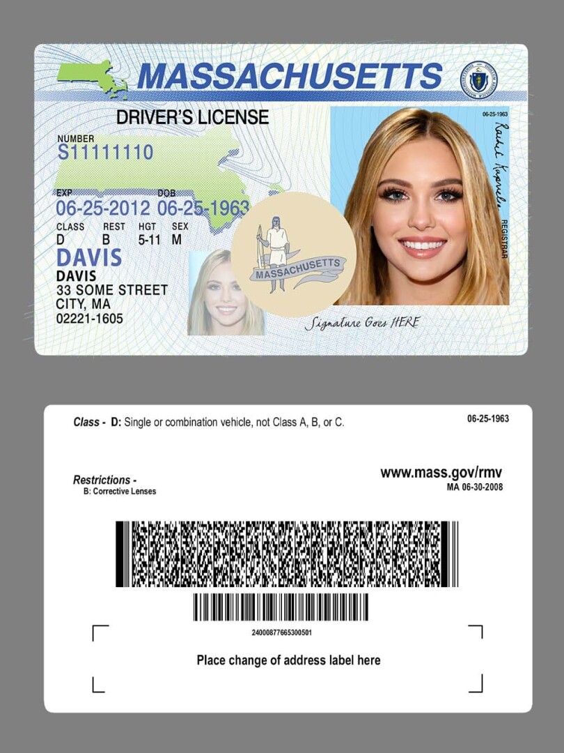 US Massachusetts Driver’s License 2009