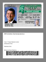 US Mississipi Driver's License USA Driver License Template