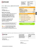 Ediable Utility Bills USA Comcast Payment Stub Blank Template