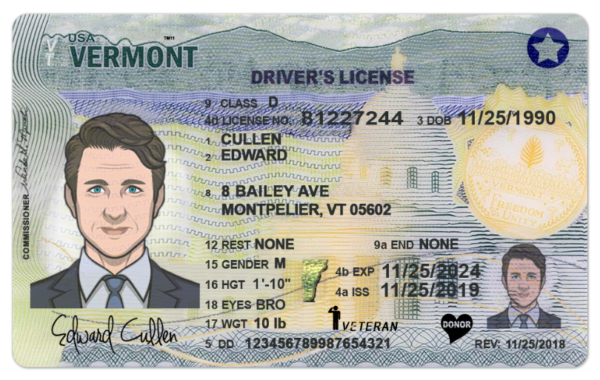 US Vermont Driver's License  PSD Template V1&V2