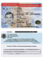 USA Employment Authorization Card Design ID Card Template